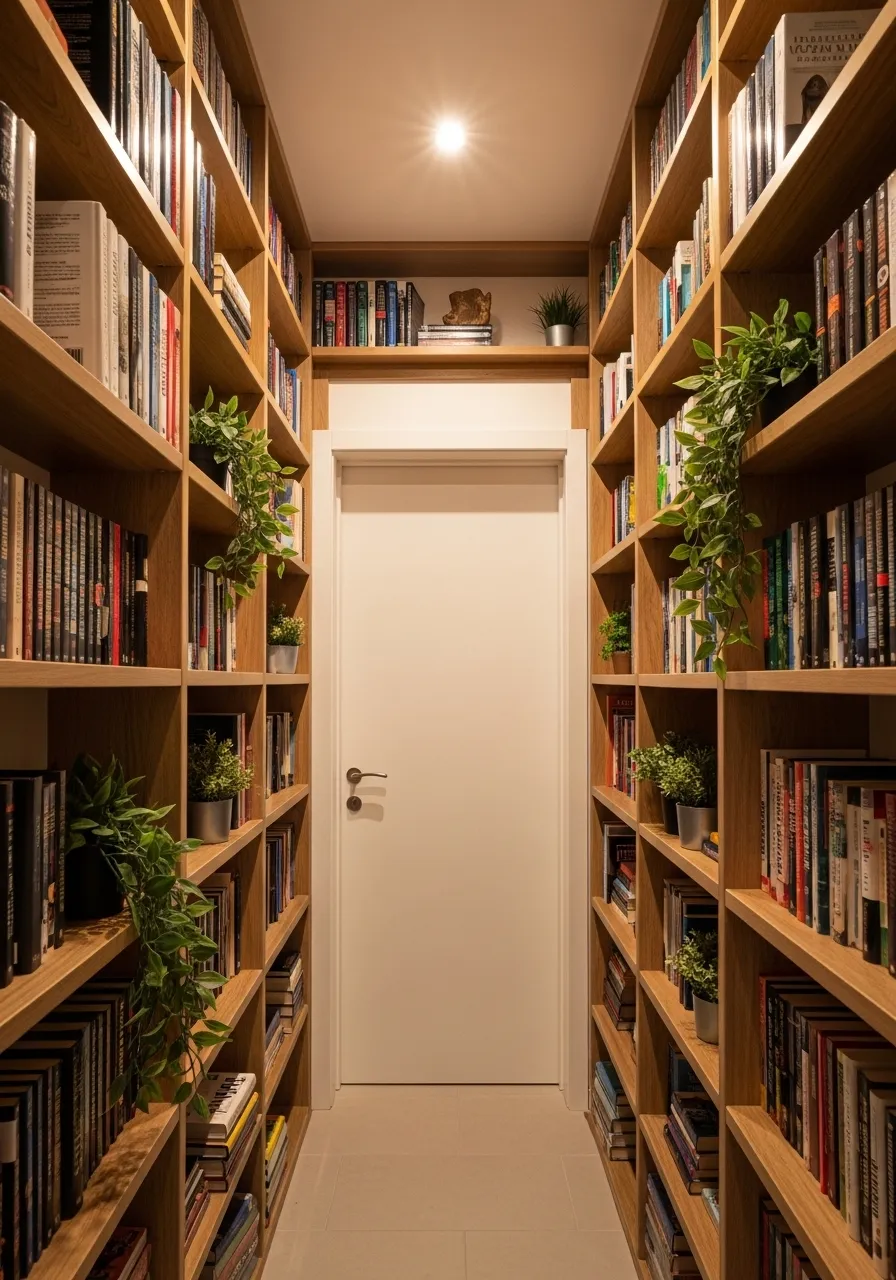 Try Built-In Bookshelves Around the Door Frame
