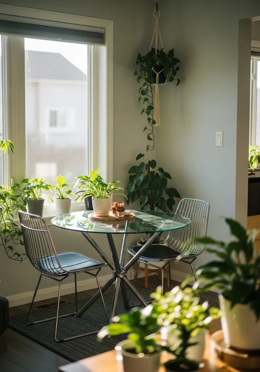 Use a Glass or Acrylic Dining Table