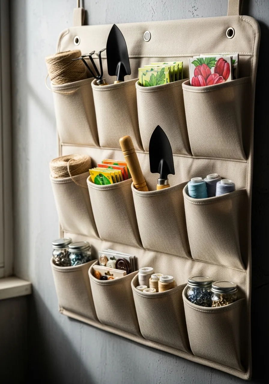 Fabric Hanging Pocket Organizer