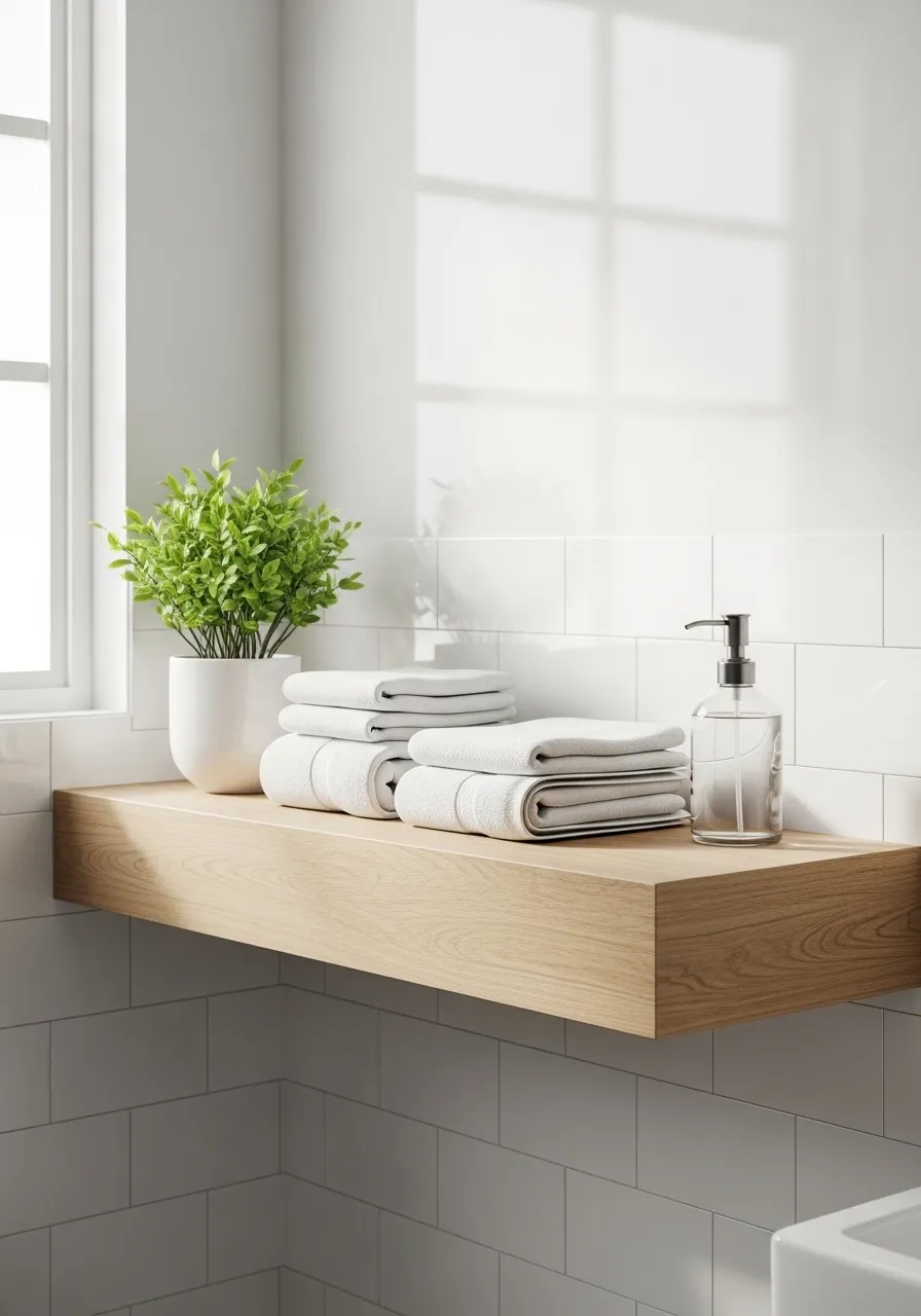Floating Shelf Styling with Minimal Accessories