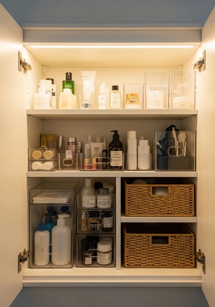 Hidden Storage Behind Cabinet Doors