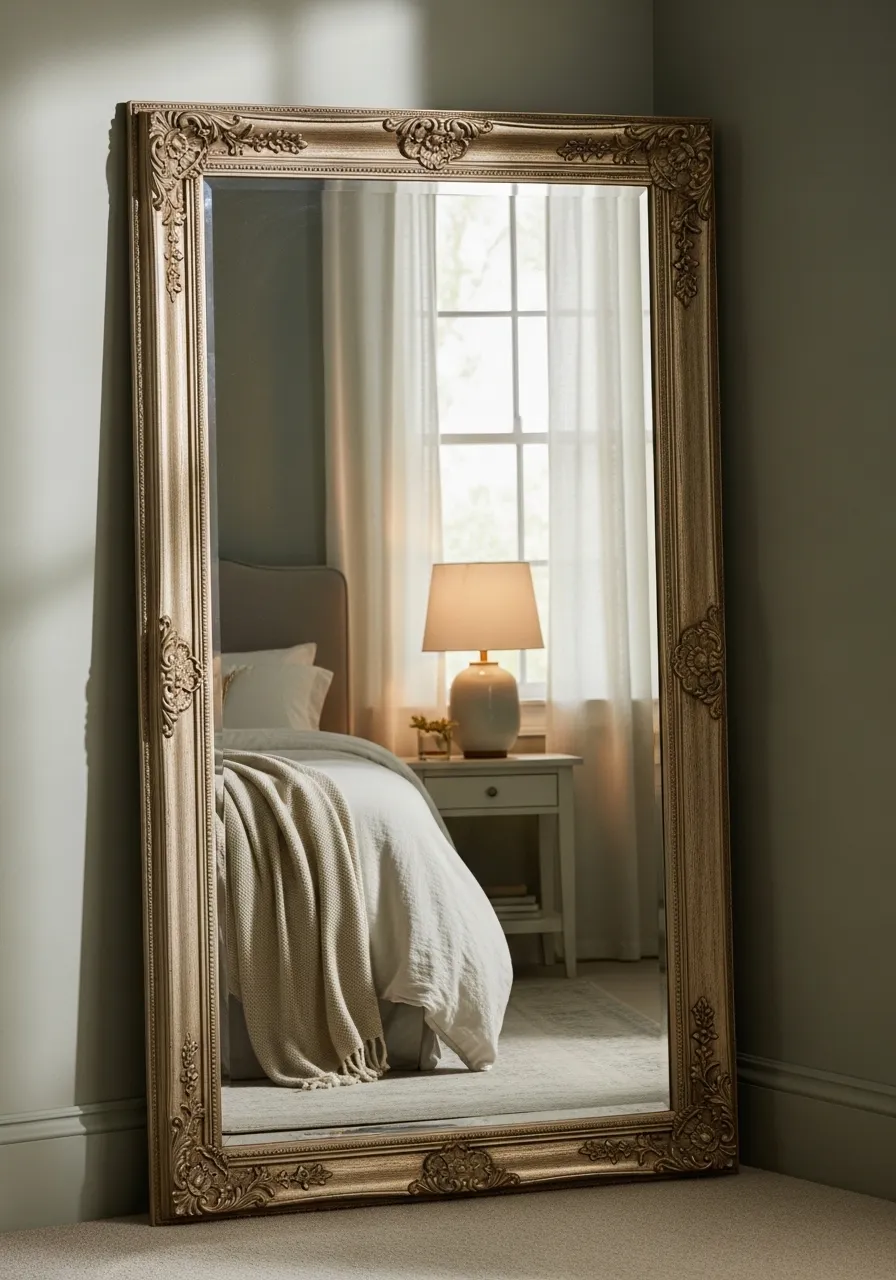 Set a mirror leaning on the wall