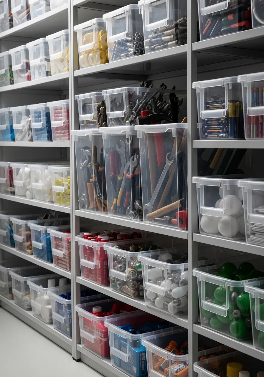 Clear Storage Bins Organization