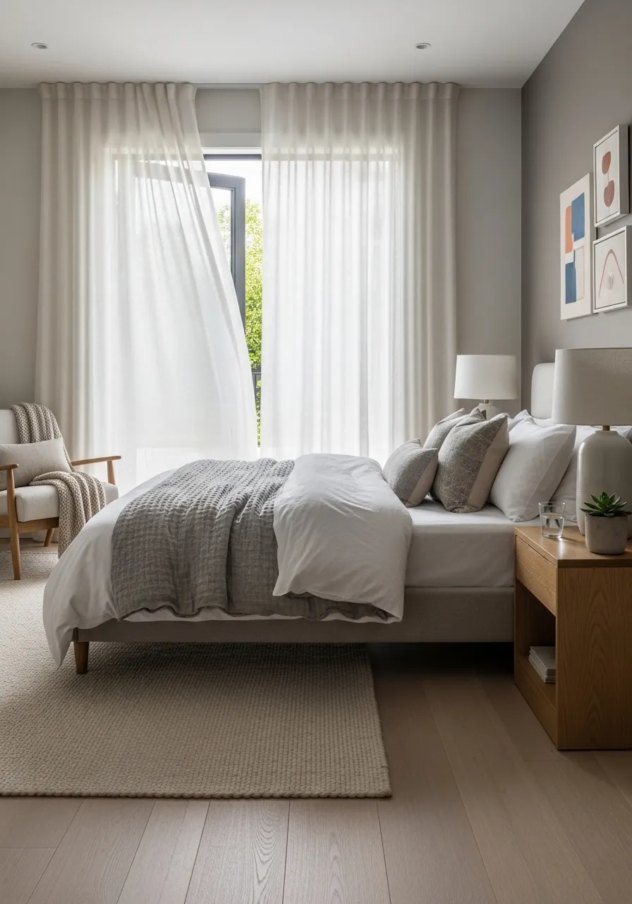 Use Curtains to Soften the Space