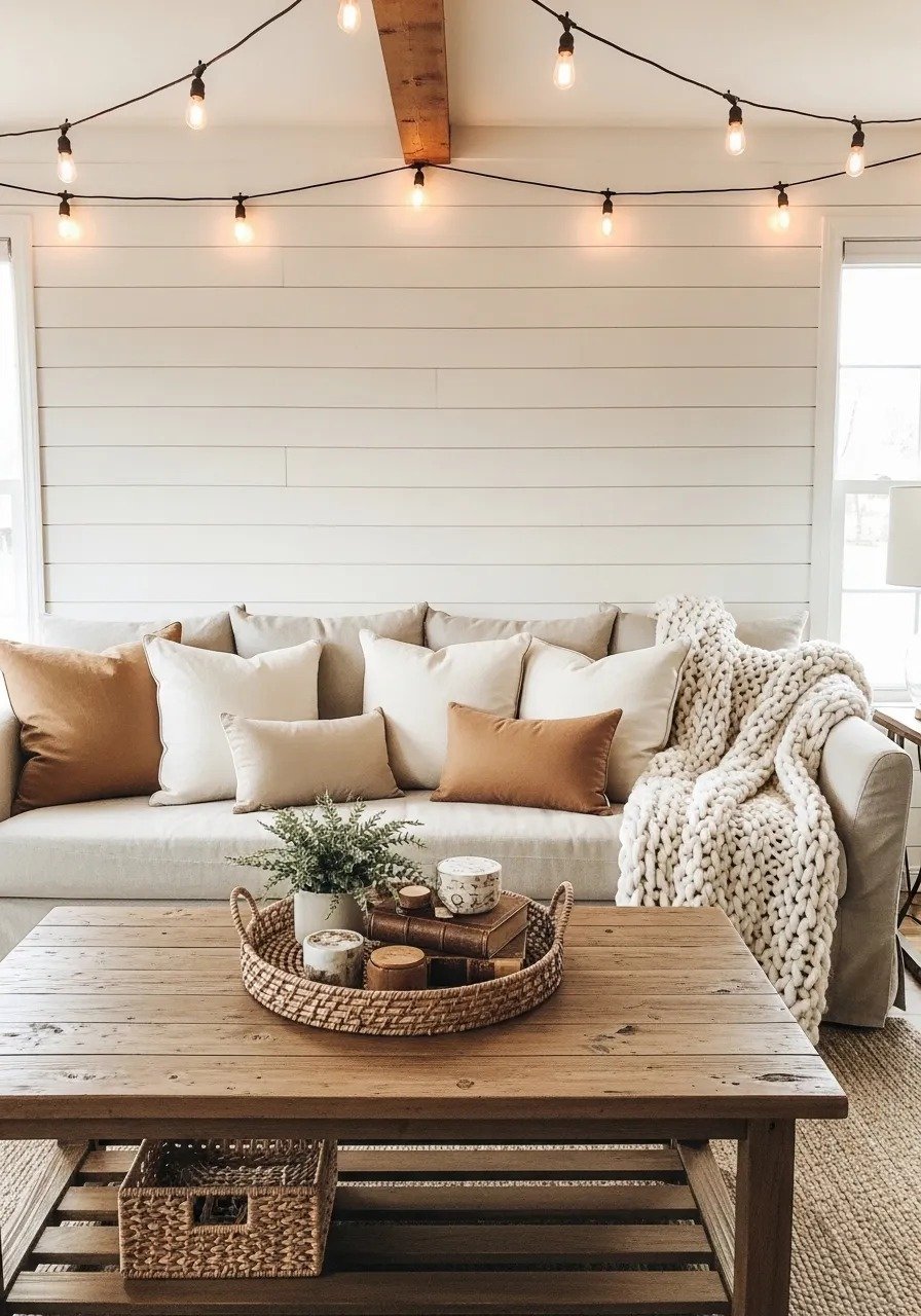 Decorate a Farmhouse Living Room