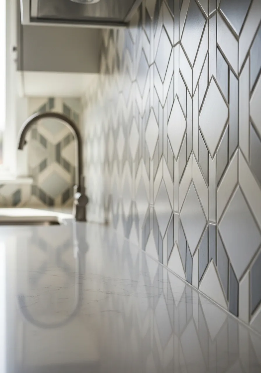 Geometric Tile Backsplash
