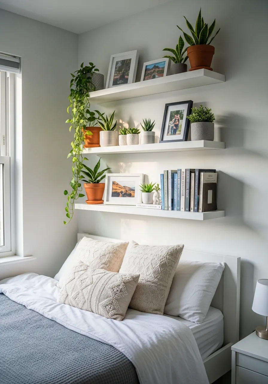 Use Vertical Space With Floating Shelves