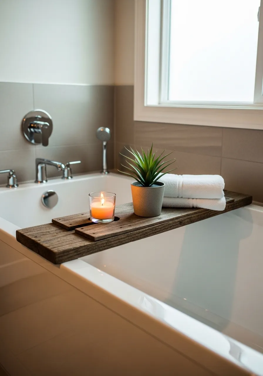 Wooden Bath Tray for Daily Essentials