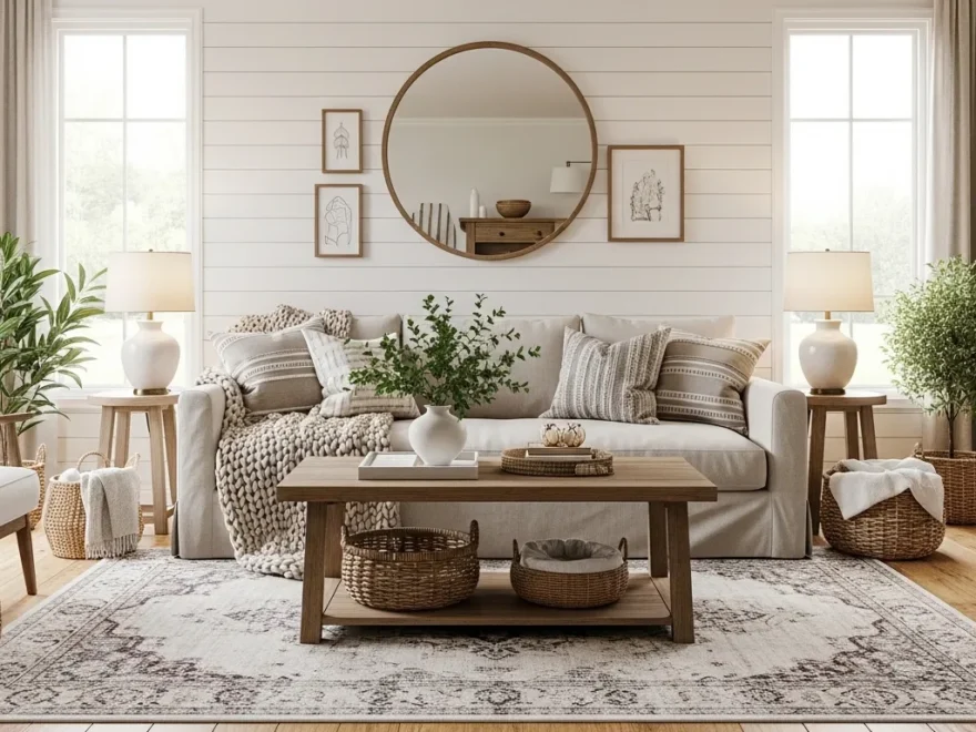 Decorate a Farmhouse Living Room