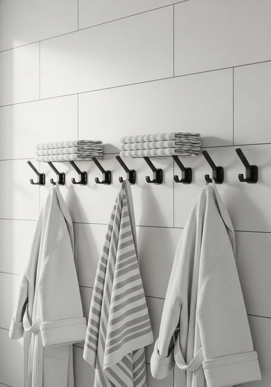 Wall Hooks Instead of Bulky Racks