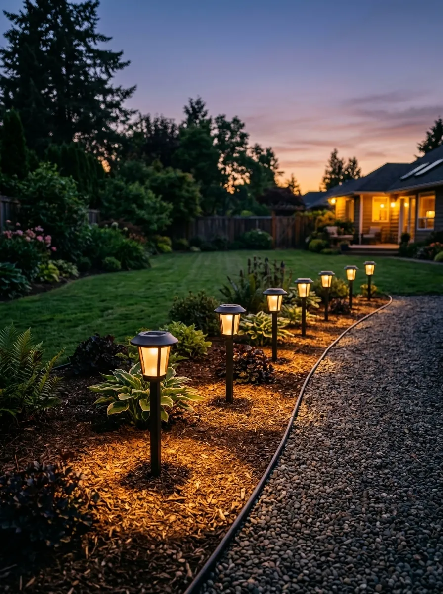 Use Solar Powered Stake Lights Along Borders