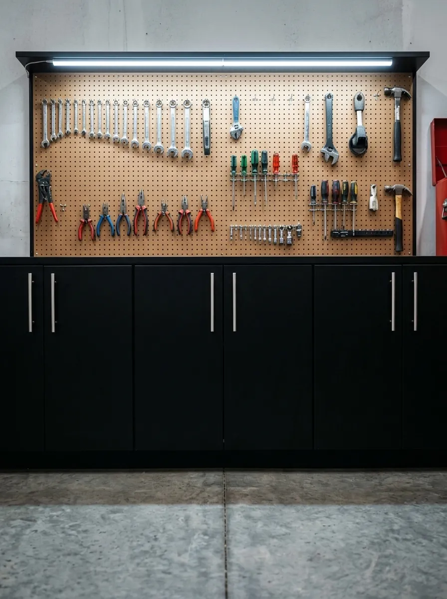 Pegboard Cabinet Combo for Concealed Storage