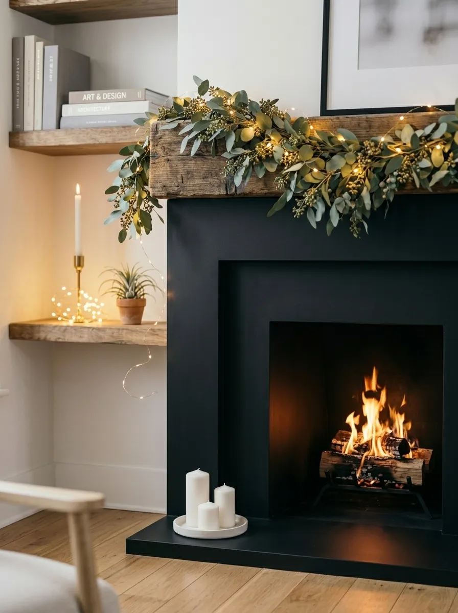 Black Painted Fireplace for a Modern Look