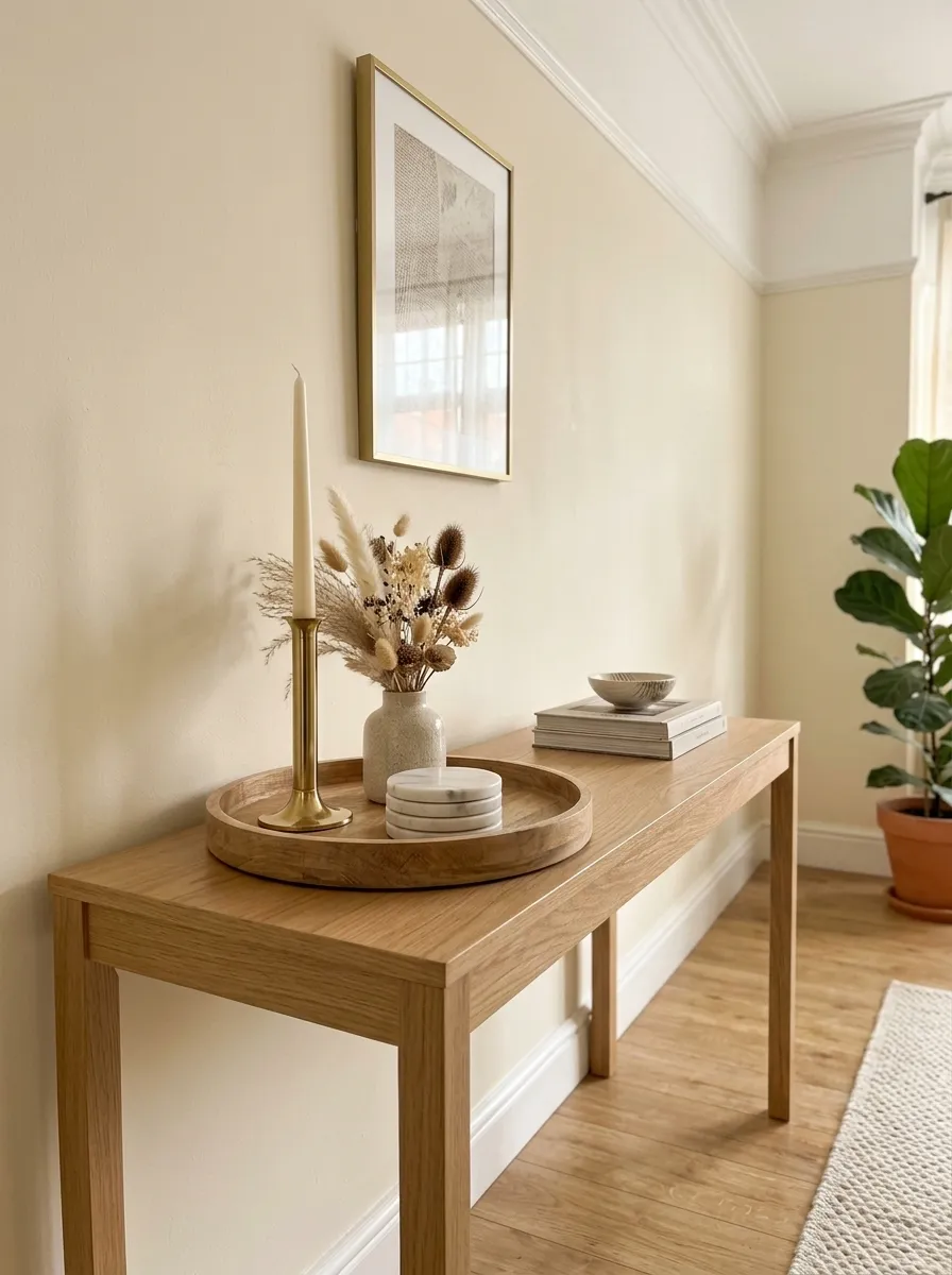 Add a Decorative Tray on Your Console Table