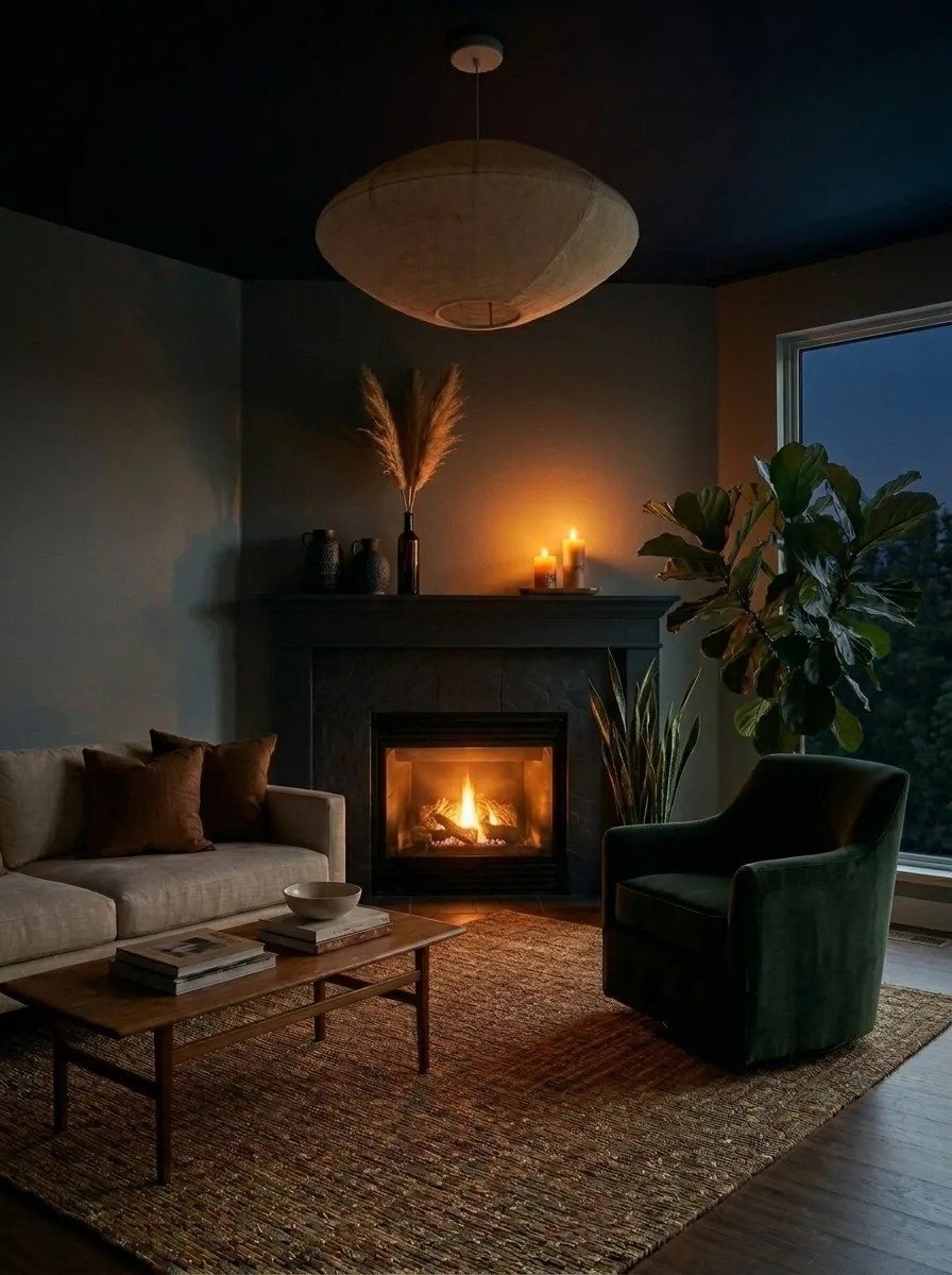 Style Your Fireplace with Dark Accents