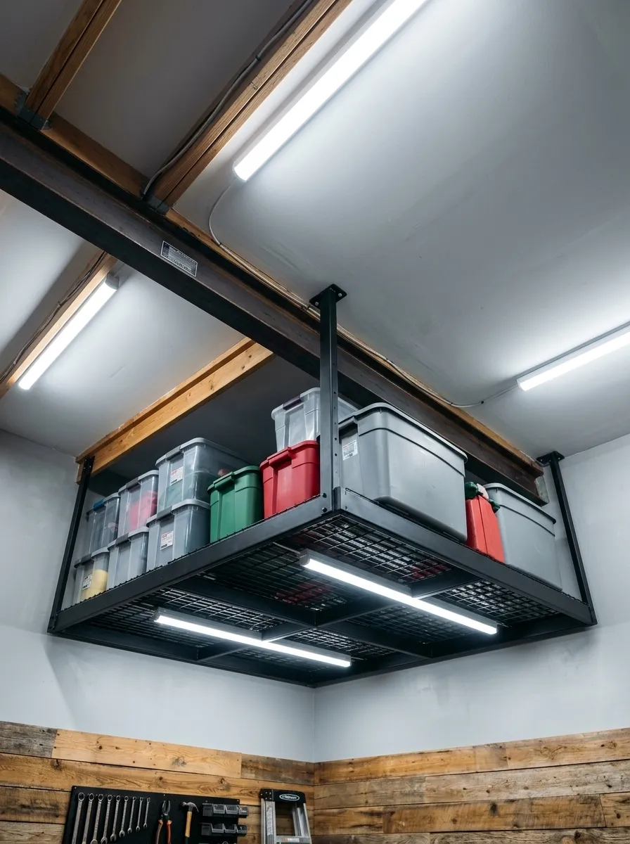 Overhead Ceiling Storage for Seasonal Items