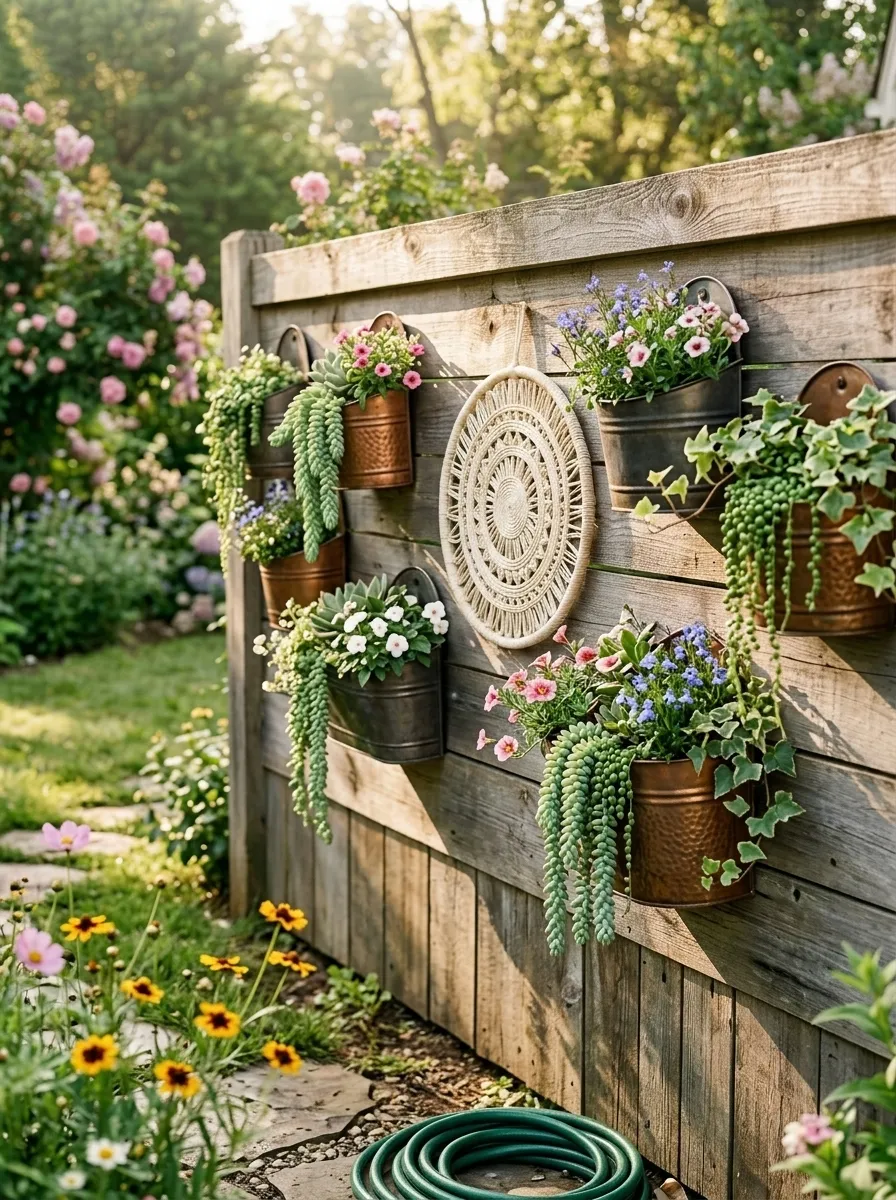 Style Your Fence with Planters and Art