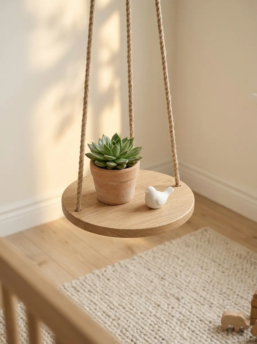 Hang a Wooden or Rope Swing Shelf