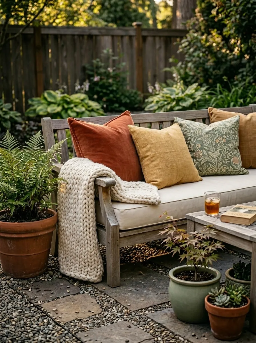 Add Texture with Outdoor Throw Pillows and Blankets