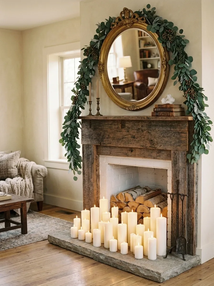 Oversized Mirror Above the Mantel