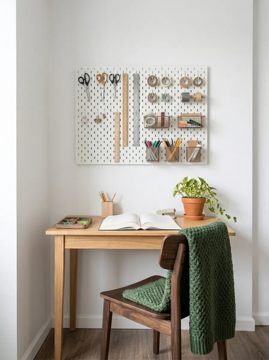 Organize Supplies in a Pegboard Wall System