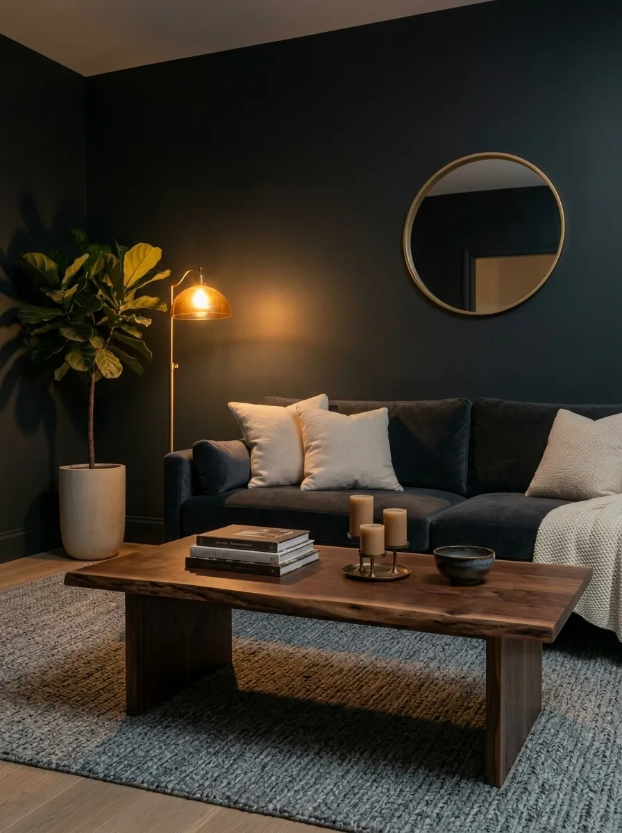 Add a Statement Dark Wood Coffee Table