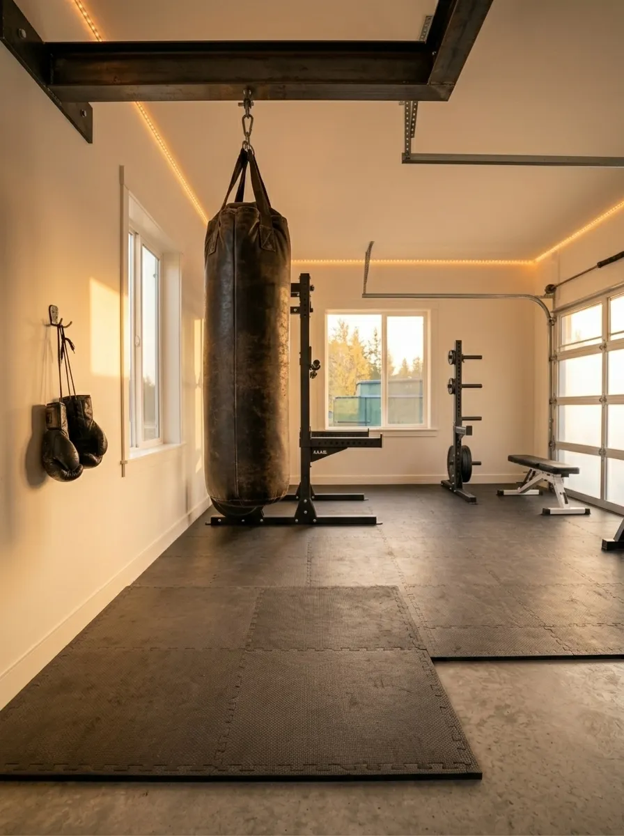 Hang a Punching Bag for a Raw, Gym Feel