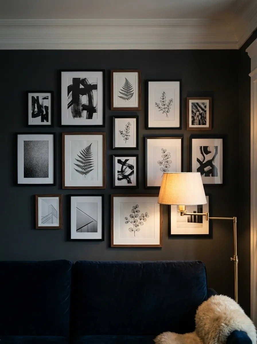 Create a Gallery Wall with Dark Frames