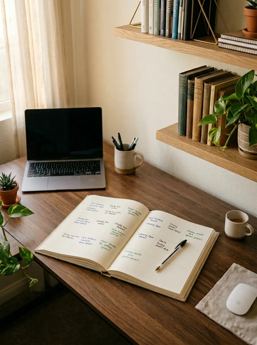 Use a Physical Planner or Wall Calendar