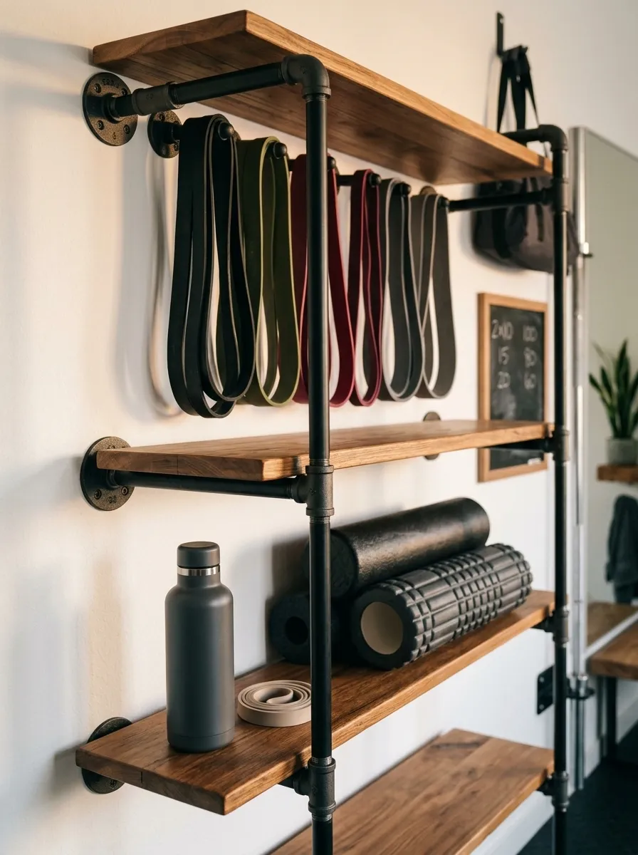 Use Industrial Pipe Shelving for Gear Storage