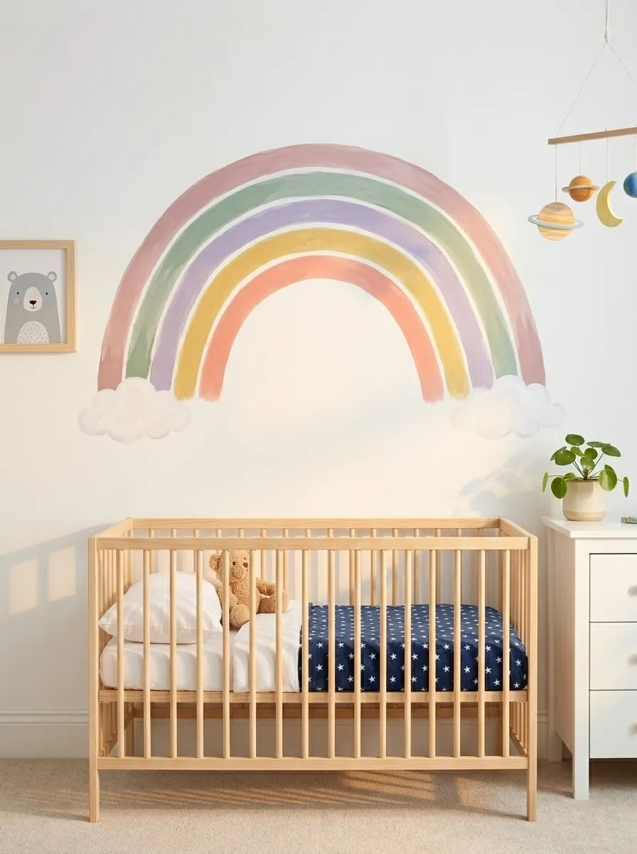 DIY Painted Rainbow Mural
