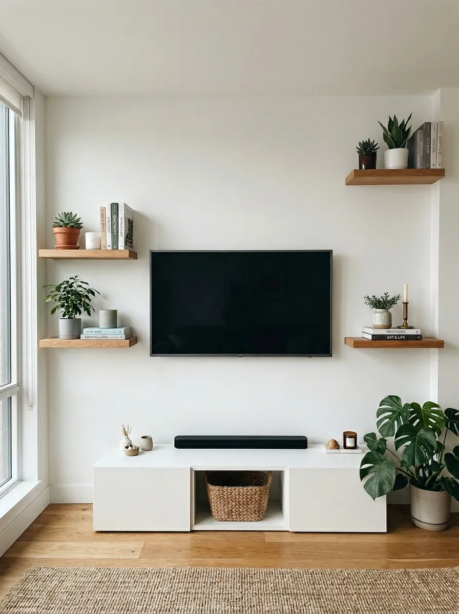 Add Floating Shelves Around the TV