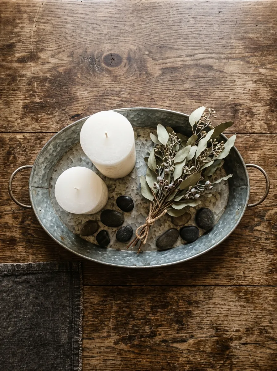 Add a Galvanized Metal Tray to Your Tablescape