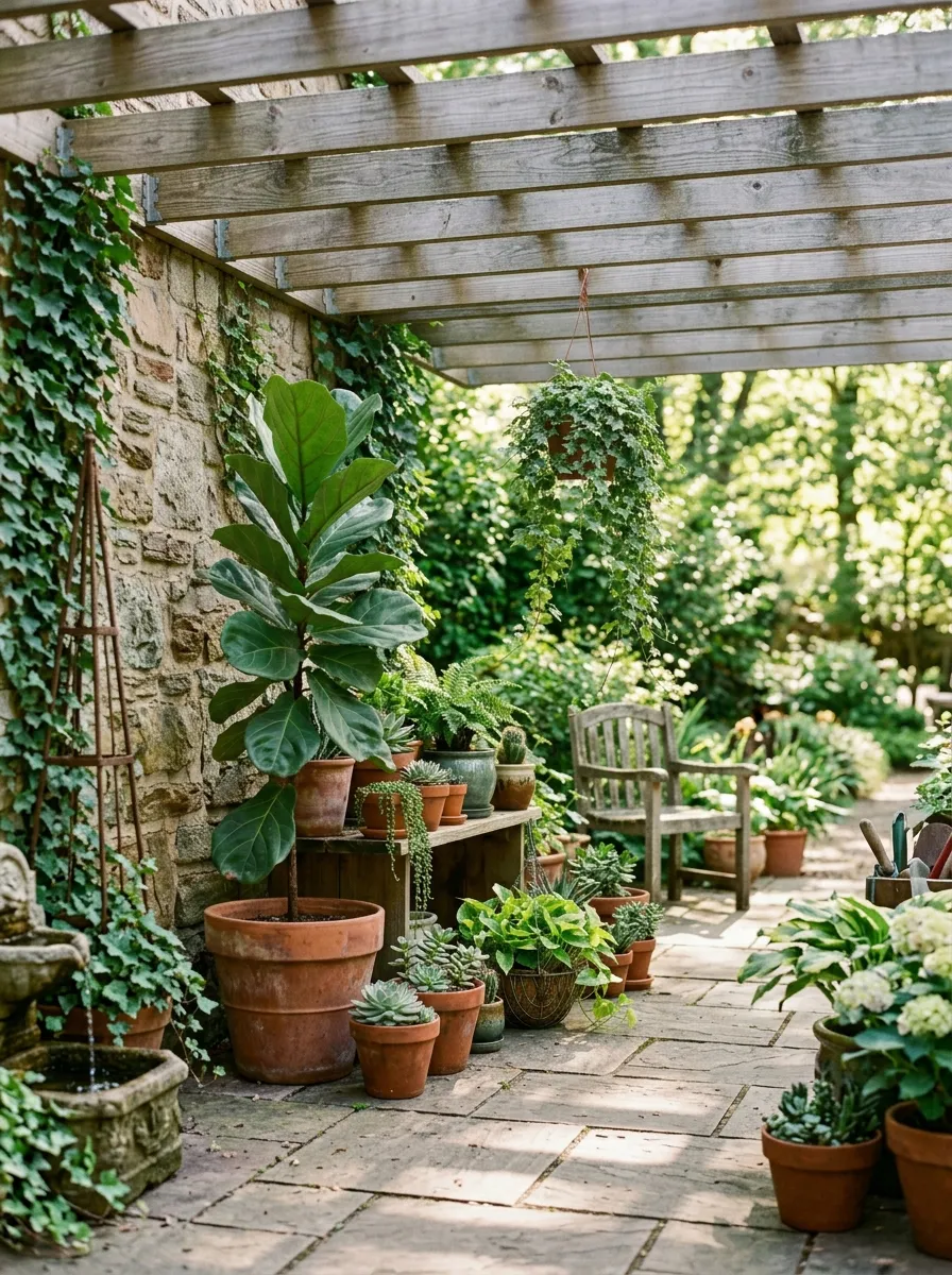 Bring in Potted Plants at Different Heights