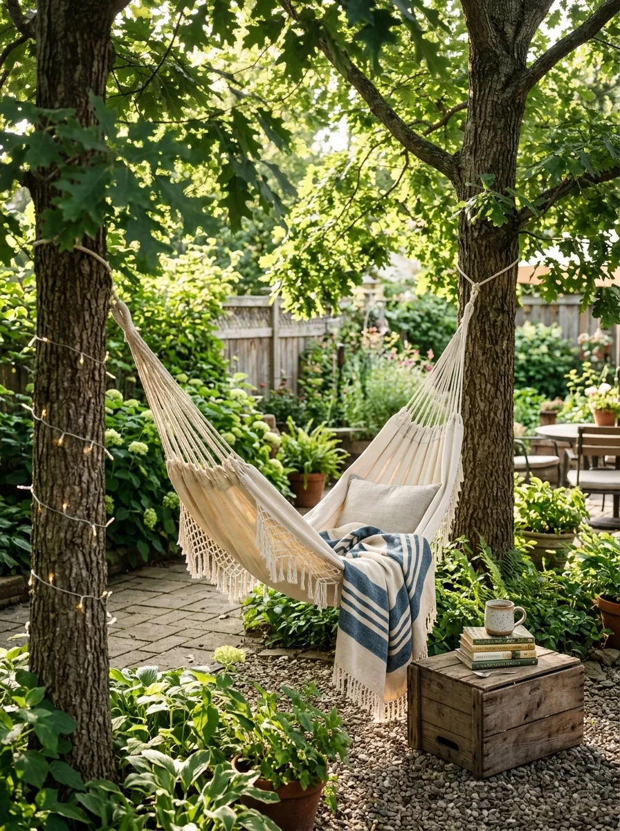 Create a Reading Nook with a Hammock or Swing