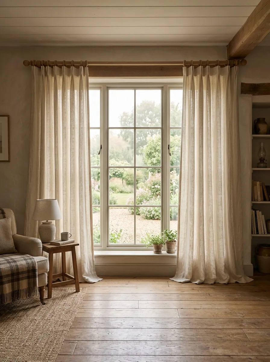 Hang Linen or Burlap Curtains