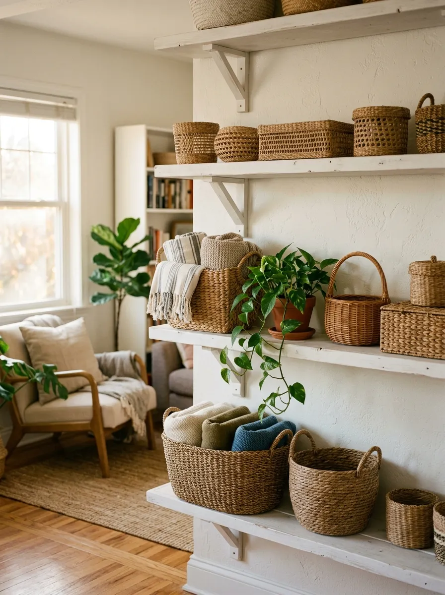 Incorporate Woven Baskets Throughout the Home