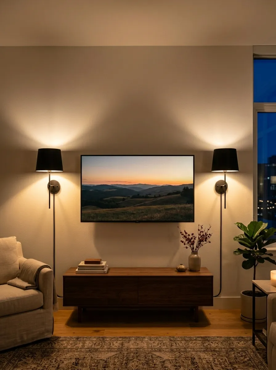 Install Sconce Lights on Either Side of the TV