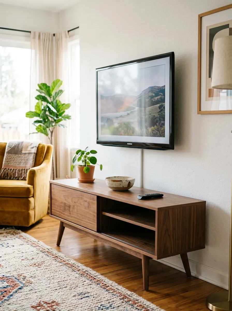 Install a TV Console with Legs for an Airy Feel