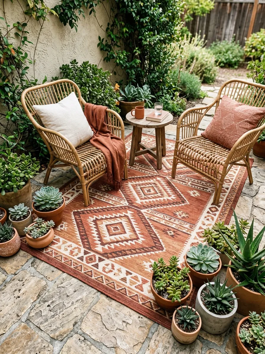 Lay Down an Outdoor Rug to Define Your Space