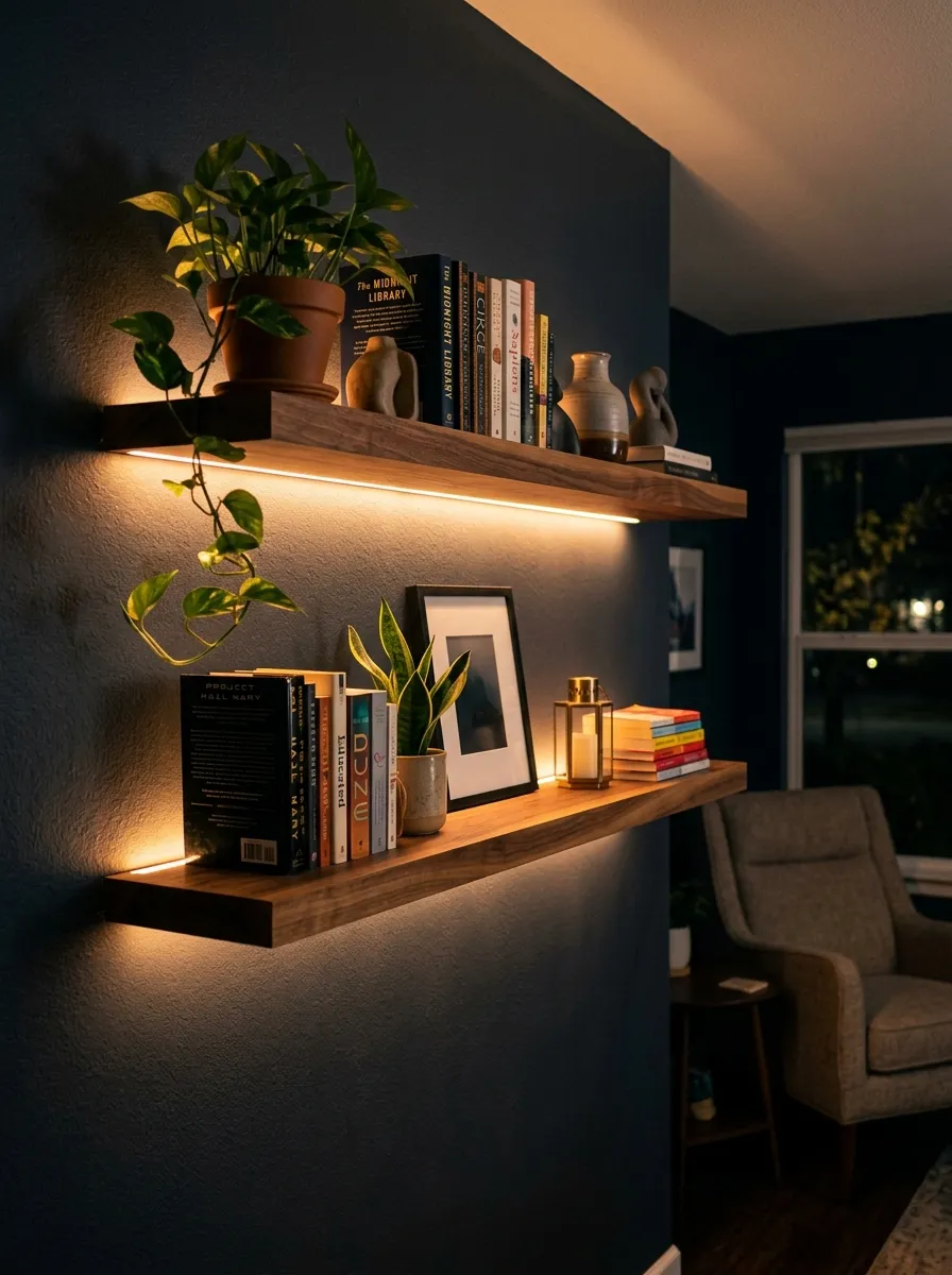 Lighted Floating Shelves