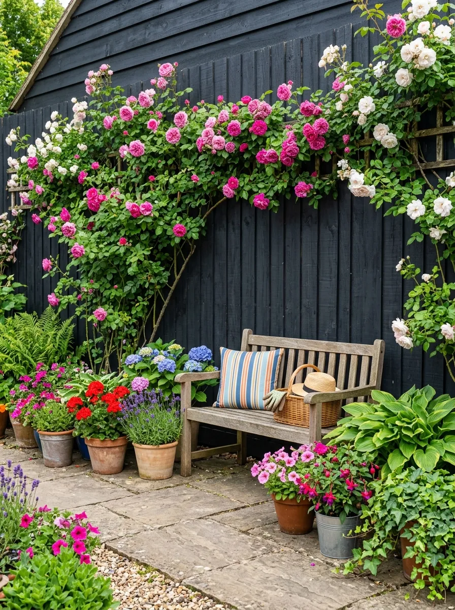 Paint or Stain Your Fence for a Fresh Backdrop