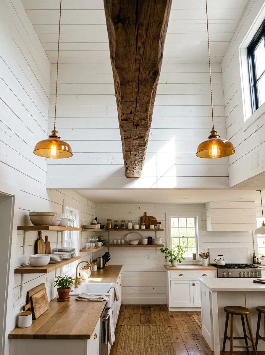 Put Up a Wooden Beam on the Ceiling