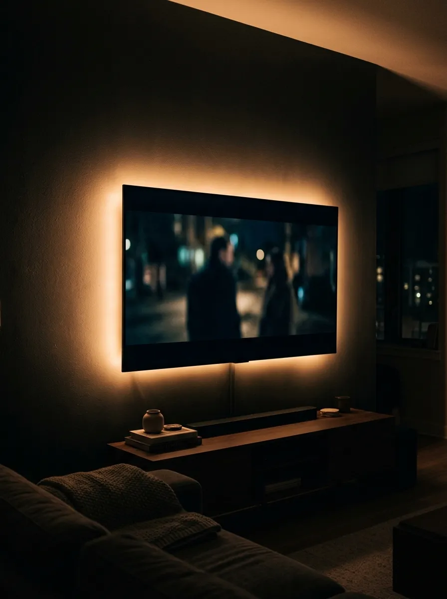 Try LED Backlighting Behind the TV