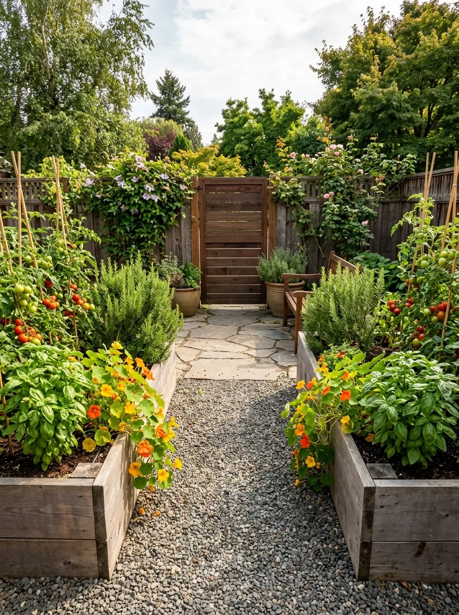 Use Raised Garden Beds as Patio Borders