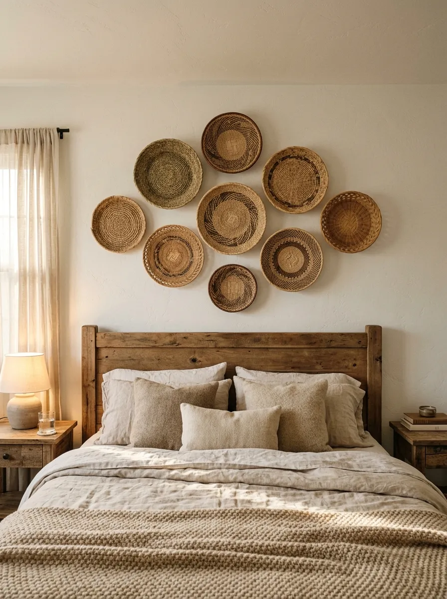 Basket Wall Above the Bed