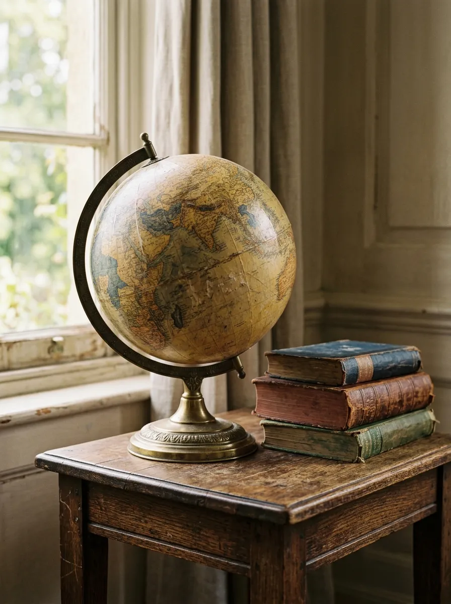 Antique Globe or Map Accent