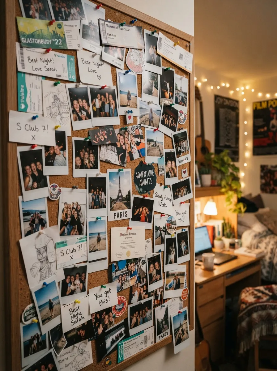 Corkboard Photo Collage