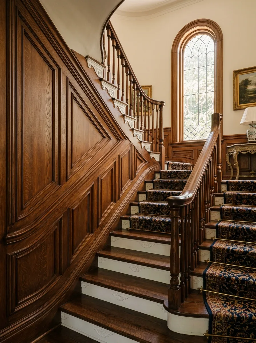Half Paneled Staircase Walls