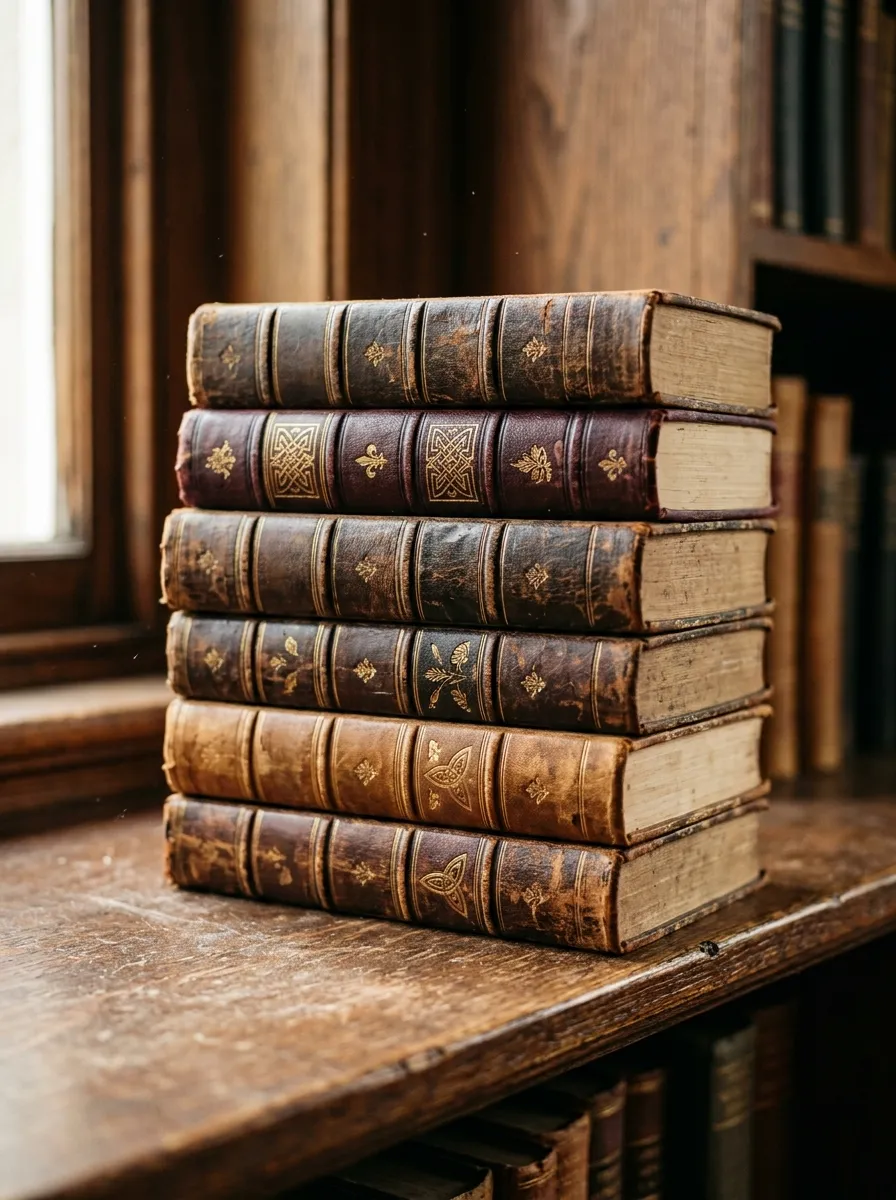 Leather-Bound Book Display